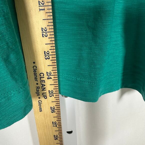 Chico's Cotton Slub Puff Sleeve Tee Bright Green 2 US L Summer Closet Staple‎ - Picture 8 of 8